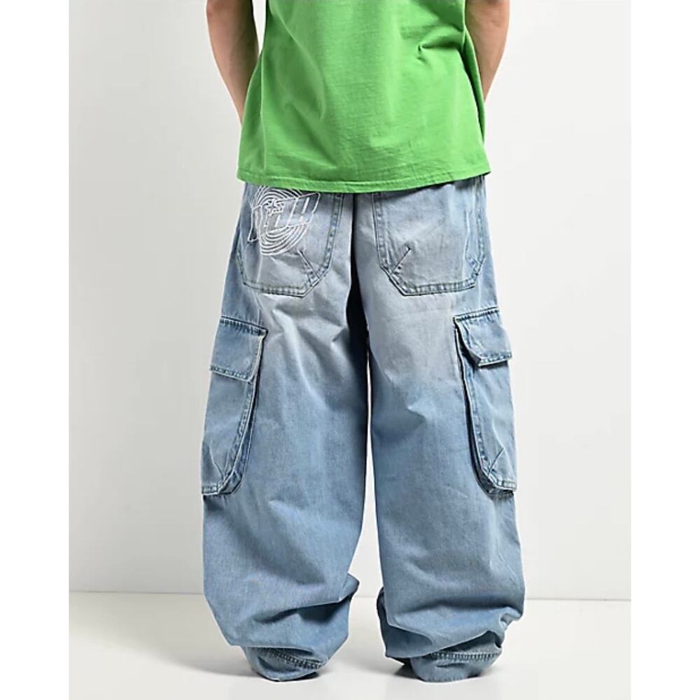 A.LAB Rave Light Blue Cargo Jeans, Size 30 - Picture 2 of 14